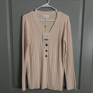 Bohme Beige Buttoned Long Sleeve Top